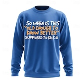 cheap Funny Sweatshirts-Men&#039;s Text Funny Slang Sweatshirt Sweatshirt Hooded Sweatshirt Crew Neck Fashion 3D Print Black Red Crewneck 3D Graphic All Seasons Designer