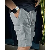 cheap Sweat Shorts-Men's Athletic Shorts Sweat Shorts Shorts Summer Shorts Pocket Drawstring Elastic Waist Plain Comfort Breathable Short Outdoor Sports Classic Casual Black Blue Micro-elastic
