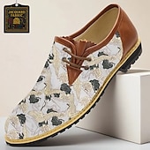 billige Sneakers til herrer-Herresko med blomstertrykk og skinndetaljer – trendy, pustende design, ideell for sommerutflukter, uformelle arrangementer og helgeklær