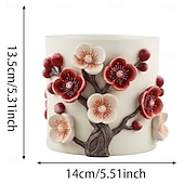 voordelige Vazen &amp; mandjes-Chinese vier heren hars bloempot met pruimenbloesemreliëf, grote verdikte plantenbak, decoratieve vaas met brede mond voor binnen- en buitentuin