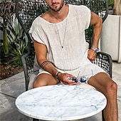 cheap Tank Tops-Men&#039;s Tank Top Vest Top Undershirt Sleeveless Shirt Sleeveless Crew Neck Summer Plain Fashion Designer Basic Classic Vacation Street Going out White Top Tee for Men