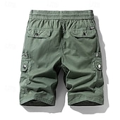 economico Classico-Per uomo Pantaloncini cargo Shorts Pantaloncini Estivi Coulisse Elastico in vita Multi-tasche Semplice Comodità Indossabile Lunghezza al ginocchio All&#039;aperto Sport Quotidiano Moda Casual Nero Cachi