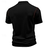 economico Maglietta casual Henley-Per uomo Maglietta Maglia Henley Camicia a Maniche Corte Manica Corta Henley Estate Blocco di colori Moda Designer Essenziale Patchwork Tasca Vacanza Streetwear Uscire Vinaccia Nero Bianco Maglietta