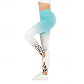 levne -Dámské Kalhoty Legíny Šik ven Na běžné nošení Plná délka Přírodní Leopard Elastický pas Tisk Pohodlný Venkovní Pohodlné Dovolená Jdeme ven Víkend Nebeská modř Žlutá Světle šedá Podzim Běžný