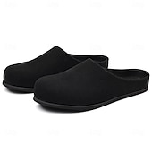 cheap Men&#039;s Clogs &amp; Mules-Men&#039;s Khaki Backless Mule Loafers – Minimalist Slip-On Comfort Shoes with Soft Faux Suede for Indoor Lounging Casual Errands and Summer Relaxation