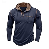 cheap Men&#039;s Casual T-shirts-Men&#039;s Tee Top Long Sleeve Shirt Long Sleeve Hooded Summer All Seasons Solid Color Daily Casual Street Style Hooded Outdoor Street Causal Light Blue White Black Top Tee for Men