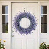 economico Fiore finti-Ghirlanda di lavanda artificiale da 40 cm per porta d'ingresso, decorazione da parete per interni, decorazione per matrimoni e accessorio fotografico