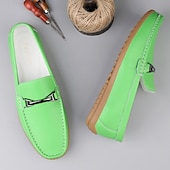 voordelige Casual loafers-Rode imitatieleren loafers voor heren, stijlvol instapmodel met comfortabele, zachte binnenzool, ideaal voor zakelijke, casual weekenden en reizen