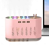 זול אורות דקורטיביים-1 pc מכשיר אדים שקט אוויר מפזר שמן ארומטי חמישה חורים דינמי צבעוני קוטב מכשיר אדים לבית חדר שינה למשרד מכשיר אדים USB תקע