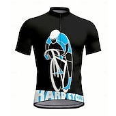 abordables Maillots Hombre-Hombre Maillot de Ciclismo Manga Corta Bicicleta Maillot Camiseta con 3 bolsillos traseros Resistente a los rayos UV Secado rápido Cremallera delantera Bandas Reflectantes Negro Deportes Ropa