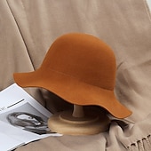 economico Cappelli-Cappelli da pescatore da donna in maglia di cashmere, cappello da pescatore pieghevole, caldo, autunno e inverno, colore unico