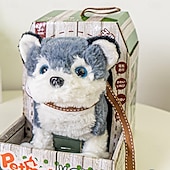 economico Animali di peluches-Cane robot, il mio cucciolo robot realistico, giocattolo interattivo per cuccioli che cammina, abbaia, coda di peluche, cane da compagnia per bambini &amp;Giocattolo robotico realistico per adulti che si