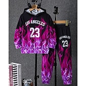 cheap Boy&#039;s 3D Vision &amp; Geometry-Boys&#039; 3D Graphic Letter Hoodie &amp; Sweatpants Set Sports Suit Tracksuits Long Sleeve Spring Fall Daily Basic Casual Kids 4-12 Years Hooded Outdoor Vacation Sports Tailored Fit
