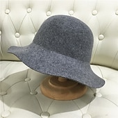 economico Cappelli-Cappelli da pescatore da donna in maglia di cashmere, cappello da pescatore pieghevole, caldo, autunno e inverno, colore unico