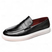 billiga Herrsneakers-bruna penny loafersneakers för män – slät finish med hybridsula, slip-on smarta vardagsskor för kontor, resor och urban stil