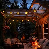 cheap Solar String Lights-1 Pc 15 Leds Outdoor Waterproof Solar Flashing Flame Lantern String Garden Courtyard Camping Christmas Halloween Wedding Atmosphere Decoration Lighting