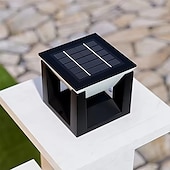 abordables Luces de paisaje-Luces solares para postes, resistentes al agua y duraderas, luces de suelo con 3 modos de iluminación, luz LED retro para pilar, encendido y apagado automático, iluminación para camino de jardín,