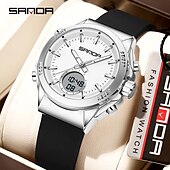 abordables Relojes digitales-Reloj electrónico Sanda 9103, nuevo, resistente al agua, con pantalla LED dual, multifuncional, para mujer.