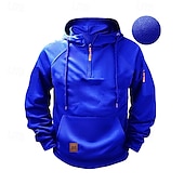 abordables pulls molletonnés-Homme Sweat à capuche Sweat-shirt zippé Sweat à capuche en polaire Abricot Rouge vin Noir bleu marine Bleu À capuche Uni Zip Up Poche Avant Quart de zip Sport &amp; Loisir Occasionnel Quotidien