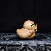 cheap Statues-Funny Handmade Middle Finger Duck Statue, Wooden Carved Desk Decor, Unique Gift for Adults, Office Humor Ornament, Cheeky Animal Figurine