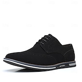 abordables Semiformal-Zapatos oxford de piel sintética marrón caramelo para hombre con detalles brogue: zapatos elegantes e informales con cordones para el trabajo, citas y uso diario.