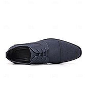 cheap Formal-Men&#039;s Oxfords Brogue Walking British PU Leather Suede Breathable Comfortable Slip Resistant Lace-up Dark Brown Black Blue Fall Winter