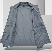 abordables chaqueta deportiva-Hombre Chaqueta ligera Exterior Casual Portátil Protección solar UV Bolsillo Verano Primavera Otoño Color sólido Activo Vintage Cuello Vuelto Regular Gris oscuro Blanco Azul Marino Gris Ligero Verde