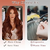 abordables Clip dans les extensions-Extensions de cheveux bouclés à clipser 4 pièces postiches synthétiques épais et longs ondulés avec double trame en fibre pour cheveux de femme tête complète