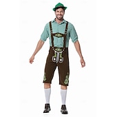 abordables Hombres-Oktoberfest Lederhosen Camisas Sombrero alpino bávaro Alemán alpino prados Hombre Fiesta Festival de Cerveza Paño de estilo tradicional