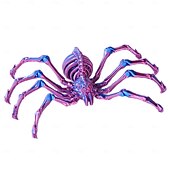 cheap Halloween Hanging &amp; Tabletop Decorations-Halloween 3D Printed Spider Figurine, Large Poseable Spider Toy with Movable Joints, Retractable Articulated Animal Model for Halloween Decoration or Prank Props