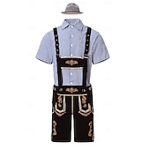 abordables Hombres-Oktoberfest Lederhosen Camisas Sombrero alpino bávaro Alemán alpino prados Hombre Fiesta Festival de Cerveza Paño de estilo tradicional