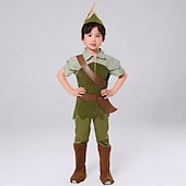 billiga Barnens kostymer-Alf halloween Kläder Kostym Sagotema Peter Pan &amp; Wendy Sagobokskaraktärer Barn Pojkar Halloween Karnival Världsbokdagen Prestanda Pedagogisk klädsel Klädsel för skolevenemang Enkla Halloween kostymer