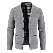 billige cardigangenser for menn-Herre Genser Cardigan Genser Riflet Strikke Vanlige topper Strikket عادي V-hals Moderne Moderne Fritid Avslappet Dagligdagstøy Klær Vår &amp; Vinter Vinrød Blå M L XL