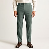 baratos Calças Elite Masculinas-Homens Calças Côr Sólida Comprimento do joelho O negócio Estilo Clássico Casual Preto Branco Sem Elasticidade
