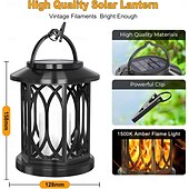 cheap Landscape Lights-Solar Flickering Flame Lantern Outdoor Lights  Waterproof Hanging Solar Lanterns Lights Solar Powered Lanterns Outdoor for Patio Yard Deck Pathway
