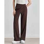 preiswerte Yogahosen &amp; Pumphosen-Damen Fitnesshose Pilates-Hosen Yogahose Mit Taschen Leicht Hohe Taille Fitnessstudio Pilates Zumba Unterteile Einfarbig Schwarz Weiß Dunkelmarine Herbst Sport Sportkleidung Mikroelastisch Lässiger