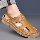 Χαμηλού Κόστους Υπαίθριες σάντες-Ανδρικά καφέ slip-on σανδάλια εξωτερικού χώρου με ελαστικά λουράκια και αναπνεύσιμο mesh επάνω μέρος για καλοκαιρινές περιπέτειες