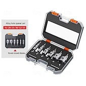 economico set di punte da trapano-Kit di 5 seghe a tazza TCT con punta in carburo di tungsteno e punta pilota in titanio per metallo, acciaio inossidabile, ferro, legno, plastica