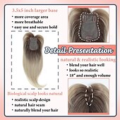 cheap Bangs-Hair Topper 18 Inch Long Hair Toppers for Women with Thinning Hair 360 3D Clip in Blunt Wispy Bangs