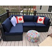 economico Copertura per Cuscini da Patio-Set di 14 fodere per cuscini impermeabili da esterno per patio, adatte a divani componibili in vimini e rattan da 6 posti, include 8 schienali e fodere per cuscini da patio resistenti allo sbiadimento