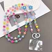 economico Altre cover per cellulari-Nuova varietà di custodie per telefono con fiori colorati, con catena a croce diagonale, perline in acrilico, tracolla singola, corda per appendere il telefono, ciondolo di perle per donna