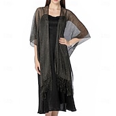 baratos envoltórios da mãe-Capa Elegante de Proteção Solar para Mulheres com Mangas Curtas em Seda Imitada com Cor Pura para Casamento de Verão