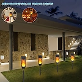 halpa Pathway Lights &amp; Lanterns-8 kpl ulkokäyttöön tarkoitettuja vedenpitäviä aurinkokennolla toimitettavia välkkyviä liekkivaloja anturivalot puutarha- ja piha-nurmikkalaisvalot joulu halloween festivaalitunnelma koristevalot