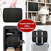 economico deposito bagagli e viaggi-Scatola portadocumenti e portacertificati portatile per laptop, 1 pezzo di borsa portaoggetti dal design unico con lucchetto a combinazione, organizer per file di grande capacità a 3 strati, leggero,