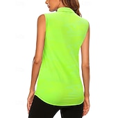 cheap Women's Shirt-Women's Solid Colored Sport Shirt Golf Polo Shirt Tennis Shirt Sleeveless Zipper High Elasticity Moisture Wicking Breathable Tennis Golf Pickleball Turndown Zip Collar Shirt Top Sky Blue Purple Green