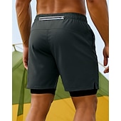 abordables Pantalones cortos de correr-Hombre Pantalones Cortos Running Pantalones cortos al aire libre Cintura elástica Bermudas Deporte Casual Ligero Transpirable Tenis Correr Corriendo Ajuste regular Ropa de deporte Ropa de Deporte