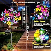 cheap Landscape Lights-2 Pcs Solar Butterfly Tree Lights Outdoor Waterproof Pathway Lights for Wedding Party Villa Walkway Garden Lawn Camping Party Landscape Decoration