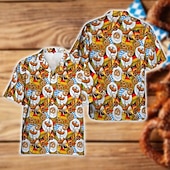 baratos Vestuário Gráfico-camisas havaianas Camisa Aloha Bávaro Munique Alemão Alpino Arte Gráfica para Homens Adulto Impressão 3D  para Carnaval Cerveja Oktoberfest Praia Férias Festa