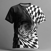 preiswerte 3D-T-Shirts-Herren Visuelle Täuschung T Shirt Kurzarm T-Shirt 3D-Druck Rundhalsausschnitt Hemd Übertrieben Designer Party Straße Lässig Weiß Gelb Blau Sommer Frühling Ganzjahres Bekleidung S M L XL XXL XXXL