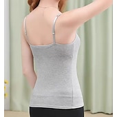 billige Enkel tank topp-Dame Camisole Tank Top Helfarge Daglig Fritid Ermeløs Med stropper Vanlige topper Daglig Svart Hvit Rosa Lilla Fuksia Sommer